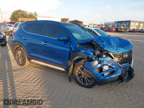 2020 Hyundai Tucson SEL with VIN KM8J33ALXLU103344, listed as a IAAI auction lot 43014802 with 53,605 mi miles and . Bid and sale history available at DreamBid. Image 1.