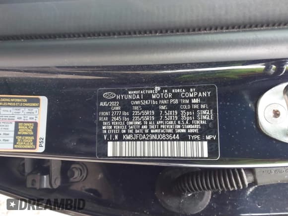 ✅ 2022 Hyundai Tucson Limited • VIN: KM8JFDA29NU083644 • Lot: 41708739. Wystawiony na IAAI z przebiegiem 14 067 mil. Bezpłatny archiwum sprzedaży aukcyjnych z USA i szczegółowy raport historii pojazdu na DreamBid. Zdjęcie 9.