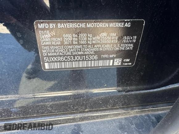 ✅ 2018 BMW X5 xDrive50i • VIN: 5UXKR6C53J0U15306 • Lot: 48483915. Wystawiony na Copart z przebiegiem 61 734 mil. Bezpłatny archiwum sprzedaży aukcyjnych z USA i szczegółowy raport historii pojazdu na DreamBid. Zdjęcie 10.