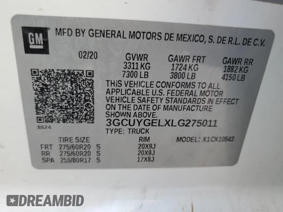 ✅ 2020 Chevrolet Silverado 1500 LTZ • VIN: 3GCUYGELXLG275011 • Lot: 49483245. Wystawiony na Copart z przebiegiem 76 405 mil. Bezpłatny archiwum sprzedaży aukcyjnych z USA i szczegółowy raport historii pojazdu na DreamBid. Zdjęcie 12.