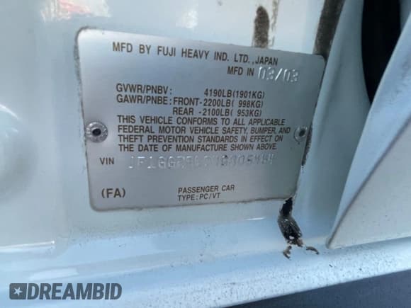 ✅ 2004 Subaru Impreza WRX Special Sports • VIN: JF1GG29604G805464 • Lot: 63166435. Wystawiony na Copart z przebiegiem 134 160 mil. Bezpłatny archiwum sprzedaży aukcyjnych z USA i szczegółowy raport historii pojazdu na DreamBid. Zdjęcie 10.