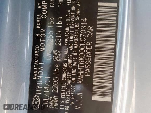 2012 Hyundai Genesis Coupe 2.0T с VIN KMHHT6KD0CU070314, выставлен на аукционе Copart как лот 71895195 с пробегом 77 838 миль миль и Списание • Salvage title. История ставок и продаж доступна на DreamBid. Изображение 12.