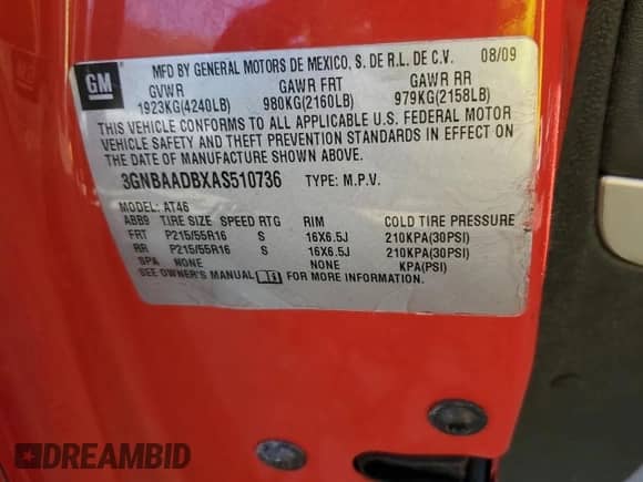 2010 Chevrolet HHR LS с VIN 3GNBAADBXAS510736, выставлен на аукционе Copart как лот 76779284 с пробегом 208 152 миль миль и Списание • Salvage title. История ставок и продаж доступна на DreamBid. Изображение 15.