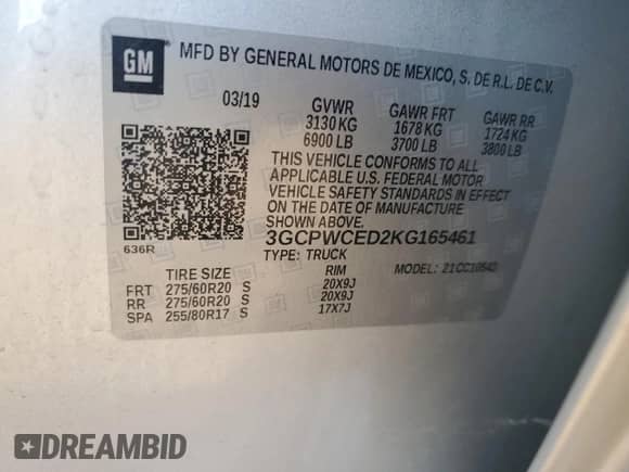 ✅ 2019 Chevrolet Silverado 1500 LT • VIN: 3GCPWCED2KG165461 • Лот: 86649605. Опубликован ранее на Copart с пробегом 116 627 миль. Бесплатный доступ к архиву аукционных продаж из США и подробный отчёт об истории автомобиля на DreamBid. Изображение 12.