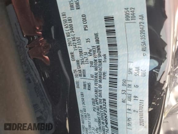 ✅ 2024 Ford F-150 XL • VIN: 1FTEX1LP4RKF23328 • Lot: 61449875. Wystawiony na Copart z przebiegiem Nie podano. Bezpłatny archiwum sprzedaży aukcyjnych z USA i szczegółowy raport historii pojazdu na DreamBid. Zdjęcie 12.