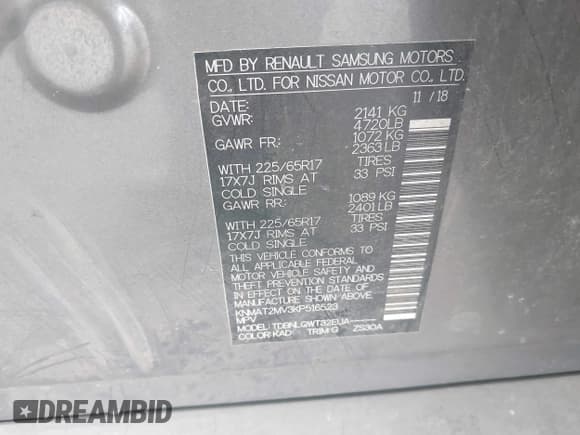 ✅ 2019 Nissan Rogue SV • VIN: KNMAT2MV3KP516523 • Лот: 43521966. Опубликован ранее на IAAI с пробегом 183 774 миль. Бесплатный доступ к архиву аукционных продаж из США и подробный отчёт об истории автомобиля на DreamBid. Изображение 9.