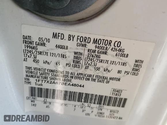 ✅ 2011 Ford F-250 XL • VIN: 1FT7X2A67BEA48044 • Lot: 90591645. Wystawiony na Copart z przebiegiem 227 044 mil. Bezpłatny archiwum sprzedaży aukcyjnych z USA i szczegółowy raport historii pojazdu na DreamBid. Zdjęcie 12.