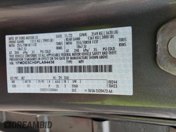 ✅ 2023 Ford Bronco • VIN: 1FMDE5CH0PLA84438 • Lot: 71636534. Listed on Copart with 13,304 mi. Free auction sales archive from the USA and detailed vehicle history report at DreamBid. Image 13.