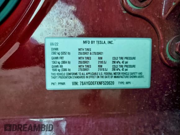 ✅ 2022 Tesla Model Y Performance • VIN: 7SAYGDEFXNF520639 • Lot: 94026965. Wystawiony na Copart z przebiegiem 73 671 mil. Bezpłatny archiwum sprzedaży aukcyjnych z USA i szczegółowy raport historii pojazdu na DreamBid. Zdjęcie 14.