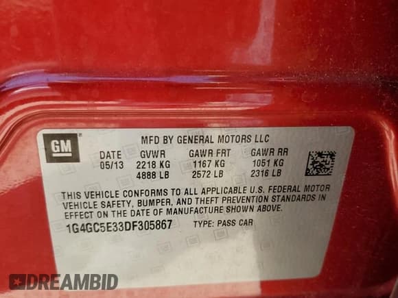 ✅ 2013 Buick LaCrosse Leather • VIN: 1G4GC5E33DF305867 • Lot: 51535185. Wystawiony na Copart z przebiegiem 67 810 mil. Bezpłatny archiwum sprzedaży aukcyjnych z USA i szczegółowy raport historii pojazdu na DreamBid. Zdjęcie 12.