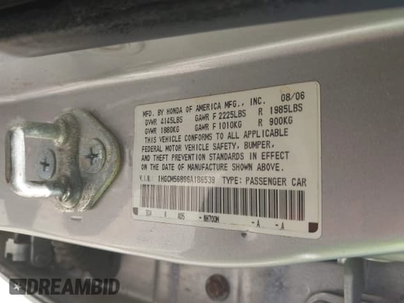 ✅ 2006 Honda Accord EX-L • VIN: 1HGCM56896A186539 • Лот: 43333312. Опубликован ранее на IAAI с пробегом 222 091 миль. Бесплатный доступ к архиву аукционных продаж из США и подробный отчёт об истории автомобиля на DreamBid. Изображение 9.