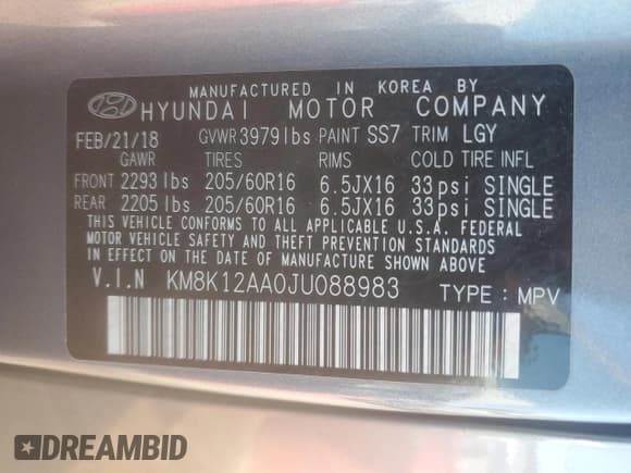 ✅ 2018 Hyundai Kona SE • VIN: KM8K12AA0JU088983 • Лот: 75859764. Опубликован ранее на Copart с пробегом 103 195 миль. Бесплатный доступ к архиву аукционных продаж из США и подробный отчёт об истории автомобиля на DreamBid. Изображение 13.