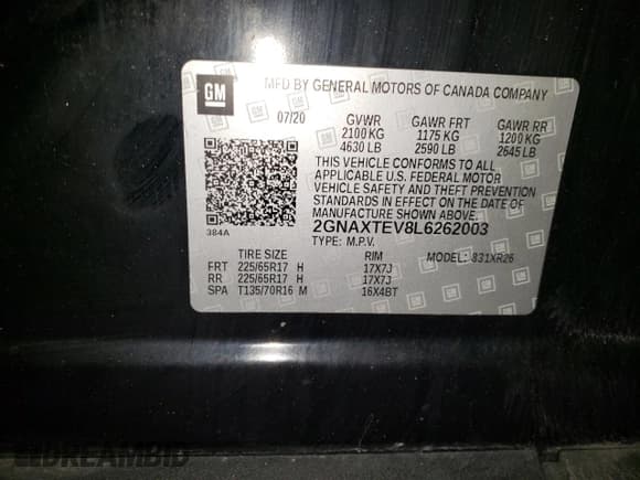 ✅ 2020 Chevrolet Equinox LT • VIN: 2GNAXTEV8L6262003 • Лот: 91320525. Опубликован ранее на Copart с пробегом 73 719 миль. Бесплатный доступ к архиву аукционных продаж из США и подробный отчёт об истории автомобиля на DreamBid. Изображение 13.