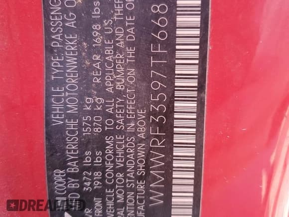 ✅ 2007 MINI Convertible • VIN: WMWRF33597TF66875 • Lot: 80379925. Wystawiony na Copart z przebiegiem 168 332 mil. Bezpłatny archiwum sprzedaży aukcyjnych z USA i szczegółowy raport historii pojazdu na DreamBid. Zdjęcie 13.