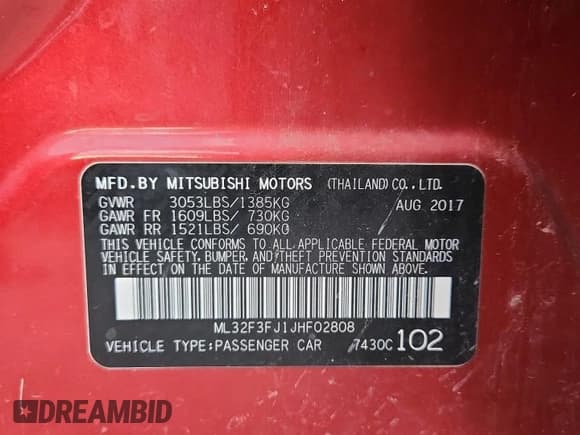 ✅ 2018 Mitsubishi Mirage ES • VIN: ML32F3FJ1JHF02808 • Lot: 94018265. Listed on Copart with 98,313 mi. Free auction sales archive from the USA and detailed vehicle history report at DreamBid. Image 12.