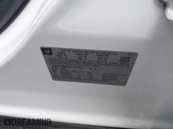 ✅ 2012 Chevrolet Equinox 1LT • VIN: 2GNALDEK3C1167417 • Лот: 43338640. Опубликован ранее на IAAI с пробегом 220 210 миль. Бесплатный доступ к архиву аукционных продаж из США и подробный отчёт об истории автомобиля на DreamBid. Изображение 9.