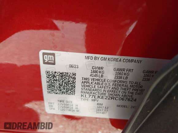 2024 Chevrolet Trax ACTIV с VIN KL77LKE22RC067624, выставлен на аукционе IAAI как лот 42797191 с пробегом 12 895 миль миль и . История ставок и продаж доступна на DreamBid. Изображение 9.