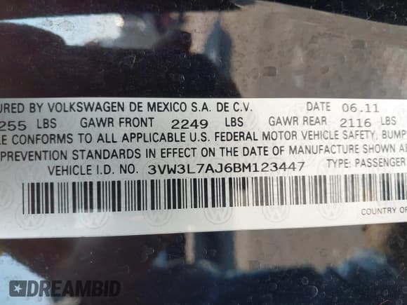 ✅ 2011 Volkswagen Jetta TDI • VIN: 3VW3L7AJ6BM123447 • Лот: 42446615. Опубликован ранее на IAAI с пробегом 106 695 миль. Бесплатный доступ к архиву аукционных продаж из США и подробный отчёт об истории автомобиля на DreamBid. Изображение 9.
