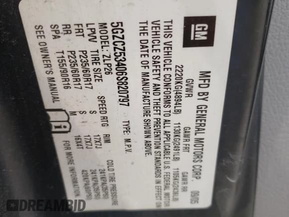 ✅ 2006 Saturn VUE • VIN: 5GZCZ53406S820797 • Lot: 86106804. Wystawiony na Copart z przebiegiem 105 770 mil. Bezpłatny archiwum sprzedaży aukcyjnych z USA i szczegółowy raport historii pojazdu na DreamBid. Zdjęcie 13.