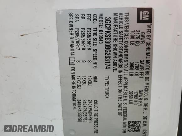 ✅ 2011 Chevrolet Silverado 1500 LT • VIN: 3GCPKSE30BG263174 • Lot: 71048695. Listed on Copart with 225,351 mi. Free auction sales archive from the USA and detailed vehicle history report at DreamBid. Image 13.