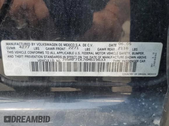 ✅ 2006 Volkswagen Jetta 2.5L • VIN: 3VWRF71K76M619633 • Лот: 68344115. Опубликован ранее на Copart с пробегом 136 632 миль. Бесплатный доступ к архиву аукционных продаж из США и подробный отчёт об истории автомобиля на DreamBid. Изображение 13.