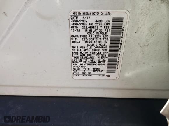 ✅ 2017 Nissan Rogue S • VIN: JN8AT2MTXHW398309 • Лот: 84445965. Опубликован ранее на Copart с пробегом 136 037 миль. Бесплатный доступ к архиву аукционных продаж из США и подробный отчёт об истории автомобиля на DreamBid. Изображение 13.