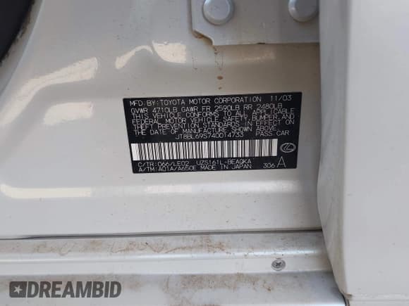 ✅ 2004 Lexus GS 430 • VIN: JT8BL69S740014733 • Lot: 42509808. Listed on IAAI with 159,577 mi. Free auction sales archive from the USA and detailed vehicle history report at DreamBid. Image 9.