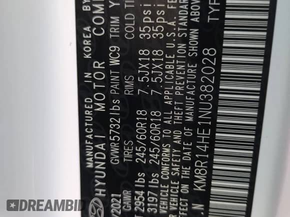 2022 Hyundai Palisade SE z VIN KM8R14HE1NU382028, wystawiony jako Copart lot #74604654 z przebiegiem Nie podano mil oraz Nie do naprawy • Non repairable. Historia ofert i sprzedaży dostępna na DreamBid. Obrazek 14.