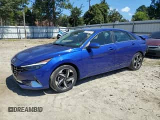 2021 Hyundai Elantra Limited with VIN KMHLN4AJ2MU010116, listed as a Copart auction lot 71209915 with 50,160 mi miles and Salvage title. Bid and sale history available at DreamBid. Image 1.