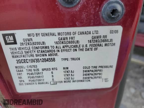 ✅ 2005 Chevrolet Silverado 1500 LS • VIN: 2GCEC19V351284558 • Lot: 70009574. Wystawiony na Copart z przebiegiem 114 355 mil mil. Skorzystaj z bezpłatnego archiwum sprzedaży aukcyjnych z USA i zobacz szczegółowy raport historii pojazdu na DreamBid. Zdjęcie 14.