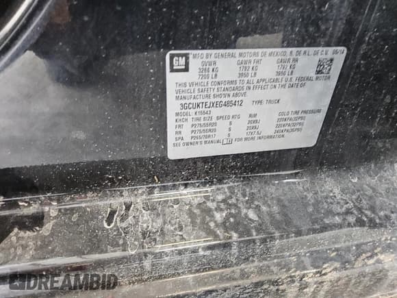 ✅ 2014 Chevrolet Silverado 1500 High Country • VIN: 3GCUKTEJXEG485412 • Лот: 78388224. Опубликован ранее на Copart с пробегом 77 656 миль. Бесплатный доступ к архиву аукционных продаж из США и подробный отчёт об истории автомобиля на DreamBid. Изображение 12.