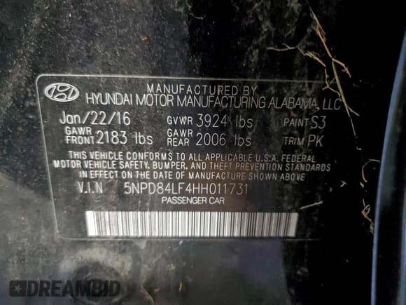 ✅ 2017 Hyundai Elantra Value Edition • VIN: 5NPD84LF4HH011731 • Lot: 94384595. Listed on Copart with 115,235 mi. Free auction sales archive from the USA and detailed vehicle history report at DreamBid. Image 12.