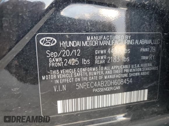 ✅ 2013 Hyundai Sonata Limited • VIN: 5NPEC4AB2DH608454 • Lot: 74208184. Wystawiony na Copart z przebiegiem 158 055 mil. Bezpłatny archiwum sprzedaży aukcyjnych z USA i szczegółowy raport historii pojazdu na DreamBid. Zdjęcie 15.