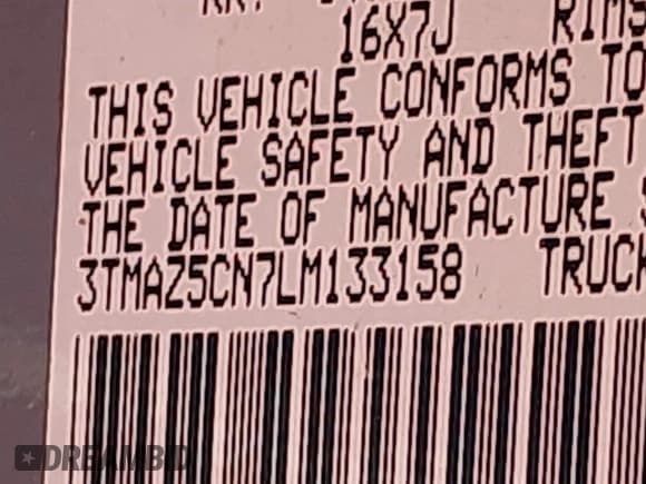 ✅ 2020 Toyota Tacoma SR5 • VIN: 3TMAZ5CN7LM133158 • Лот: 43695924. Опубликован ранее на IAAI с пробегом 88 415 миль. Бесплатный доступ к архиву аукционных продаж из США и подробный отчёт об истории автомобиля на DreamBid. Изображение 9.