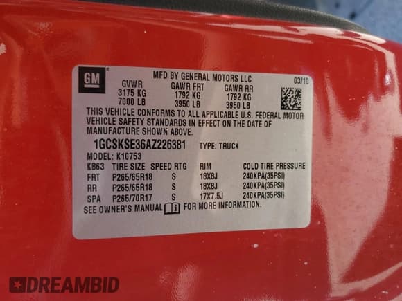 ✅ 2010 Chevrolet Silverado 1500 LT • VIN: 1GCSKSE36AZ226381 • Lot: 58684224. Listed on Copart with 133,072 mi. Free auction sales archive from the USA and detailed vehicle history report at DreamBid. Image 14.