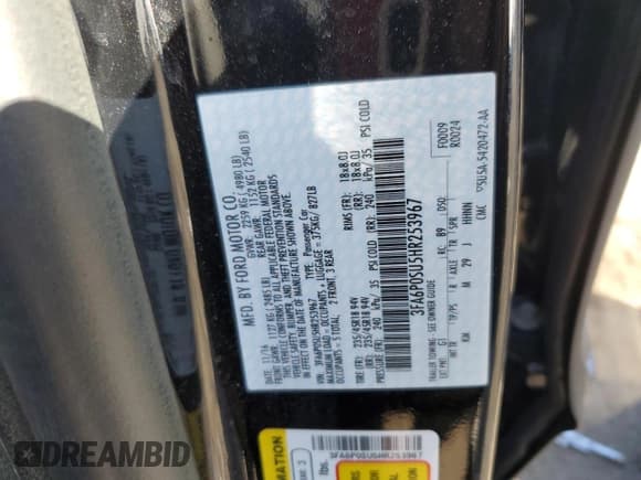 ✅ 2017 Ford Fusion Titanium • VIN: 3FA6P0SU5HR253967 • Лот: 92888545. Опубликован ранее на Copart с пробегом 120 316 миль. Бесплатный доступ к архиву аукционных продаж из США и подробный отчёт об истории автомобиля на DreamBid. Изображение 13.