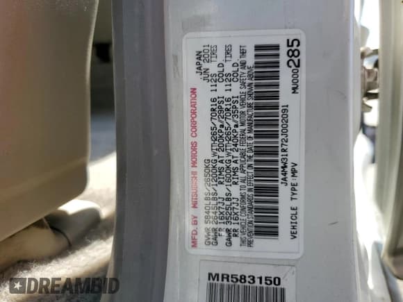 ✅ 2002 Mitsubishi Montero XLS • VIN: JA4MW31R72J002091 • Лот: 57421435. Опубликован ранее на Copart с пробегом 132 401 миль. Бесплатный доступ к архиву аукционных продаж из США и подробный отчёт об истории автомобиля на DreamBid. Изображение 13.