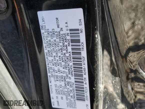 ✅ 2008 Toyota Tacoma • VIN: 5TEUU42N88Z481732 • Лот: 92465735. Опубликован ранее на Copart с пробегом 224 948 миль. Бесплатный доступ к архиву аукционных продаж из США и подробный отчёт об истории автомобиля на DreamBid. Изображение 13.