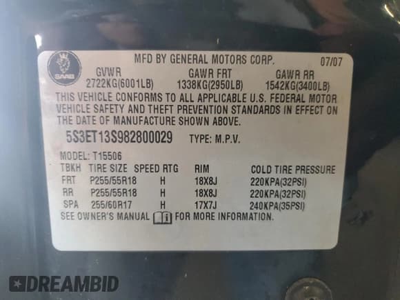 ✅ 2008 Saab 9-7X 4.2i • VIN: 5S3ET13S982800029 • Lot: 82297815. Listed on Copart with 198,856 mi. Free auction sales archive from the USA and detailed vehicle history report at DreamBid. Image 14.