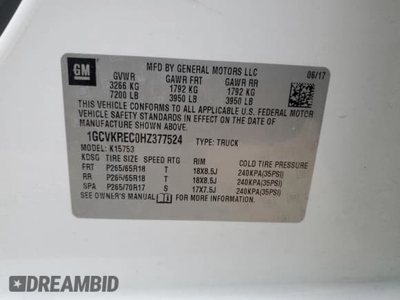 ✅ 2017 Chevrolet Silverado 1500 LT • VIN: 1GCVKREC0HZ377524 • Лот: 90626295. Опубликован ранее на Copart с пробегом 120 633 миль. Бесплатный доступ к архиву аукционных продаж из США и подробный отчёт об истории автомобиля на DreamBid. Изображение 12.