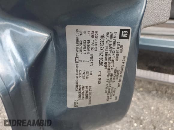 ✅ 2009 Chevrolet Silverado 1500 Work Truck • VIN: 1GCEC19X09Z100286 • Lot: 64410755. Wystawiony na Copart z przebiegiem 125 081 mil. Bezpłatny archiwum sprzedaży aukcyjnych z USA i szczegółowy raport historii pojazdu na DreamBid. Zdjęcie 12.