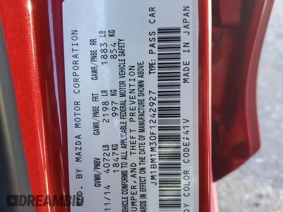 ✅ 2015 Mazda 3 S Grand Touring • VIN: JM1BM1M30F1242927 • Лот: 81710615. Опубликован ранее на Copart с пробегом 126 380 миль. Бесплатный доступ к архиву аукционных продаж из США и подробный отчёт об истории автомобиля на DreamBid. Изображение 14.