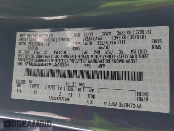 ✅ 2023 Ford Bronco • VIN: 1FMDE5BH2PLA98391 • Lot: 42965708. Wystawiony na IAAI z przebiegiem 48 989 mil. Bezpłatny archiwum sprzedaży aukcyjnych z USA i szczegółowy raport historii pojazdu na DreamBid. Zdjęcie 9.