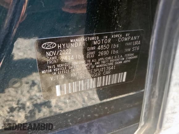 ✅ 2023 Genesis G70 3.3T • VIN: KMTG54TE3PU117641 • Lot: 86703145. Wystawiony na Copart z przebiegiem 27 315 mil. Bezpłatny archiwum sprzedaży aukcyjnych z USA i szczegółowy raport historii pojazdu na DreamBid. Zdjęcie 12.