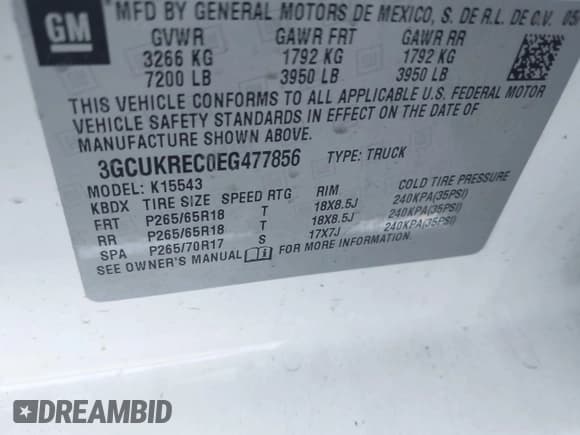 ✅ 2014 Chevrolet Silverado 1500 LT • VIN: 3GCUKREC0EG477856 • Лот: 43223789. Опубликован ранее на IAAI с пробегом 212 142 миль. Бесплатный доступ к архиву аукционных продаж из США и подробный отчёт об истории автомобиля на DreamBid. Изображение 9.