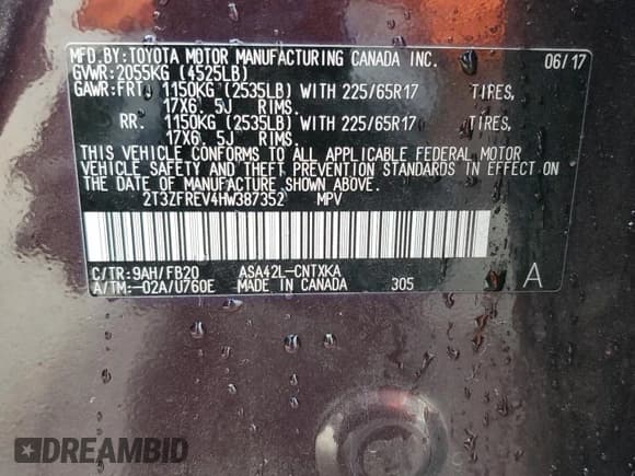 ✅ 2017 Toyota RAV4 LE • VIN: 2T3ZFREV4HW387352 • Lot: 90916885. Wystawiony na Copart z przebiegiem 194 229 mil. Bezpłatny archiwum sprzedaży aukcyjnych z USA i szczegółowy raport historii pojazdu na DreamBid. Zdjęcie 13.