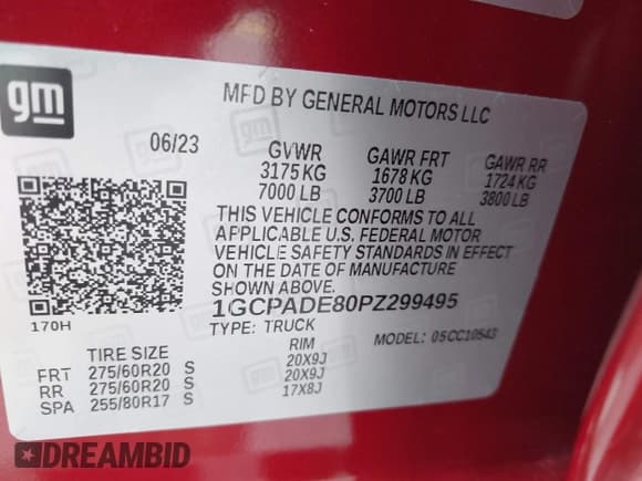 ✅ 2023 Chevrolet Silverado 1500 • VIN: 1GCPADE80PZ299495 • Лот: 42619658. Опубликован ранее на IAAI с пробегом 53 339 миль. Бесплатный доступ к архиву аукционных продаж из США и подробный отчёт об истории автомобиля на DreamBid. Изображение 9.