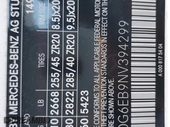 ✅ 2022 Mercedes-Benz GLC 43 AMG • VIN: W1N0G6EB9NV394299 • Лот: 52884315. Опубликован ранее на Copart с пробегом Не указан. Бесплатный доступ к архиву аукционных продаж из США и подробный отчёт об истории автомобиля на DreamBid. Изображение 15.