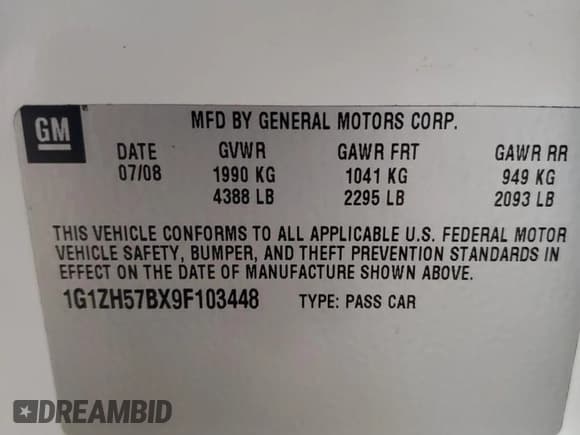 ✅ 2009 Chevrolet Malibu 1LT • VIN: 1G1ZH57BX9F103448 • Lot: 72904544. Listed on Copart with 223,452 mi. Free auction sales archive from the USA and detailed vehicle history report at DreamBid. Image 12.