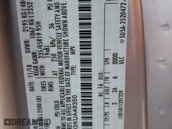 ✅ 2019 Ford Escape Titanium • VIN: 1FMCU9J93KUA49350 • Лот: 91248335. Опубликован ранее на Copart с пробегом 71 226 миль. Бесплатный доступ к архиву аукционных продаж из США и подробный отчёт об истории автомобиля на DreamBid. Изображение 14.